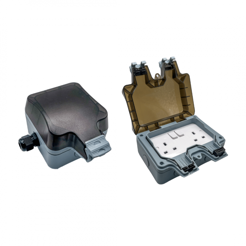 Weatherproof Switched Power Wall Socket for EV Charging | IP66 Rated | BS 1363-2 EV | Single or Double Socket